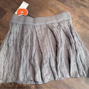 Cider Gray Cable‎ Knit Skater Skirt, Size XL
